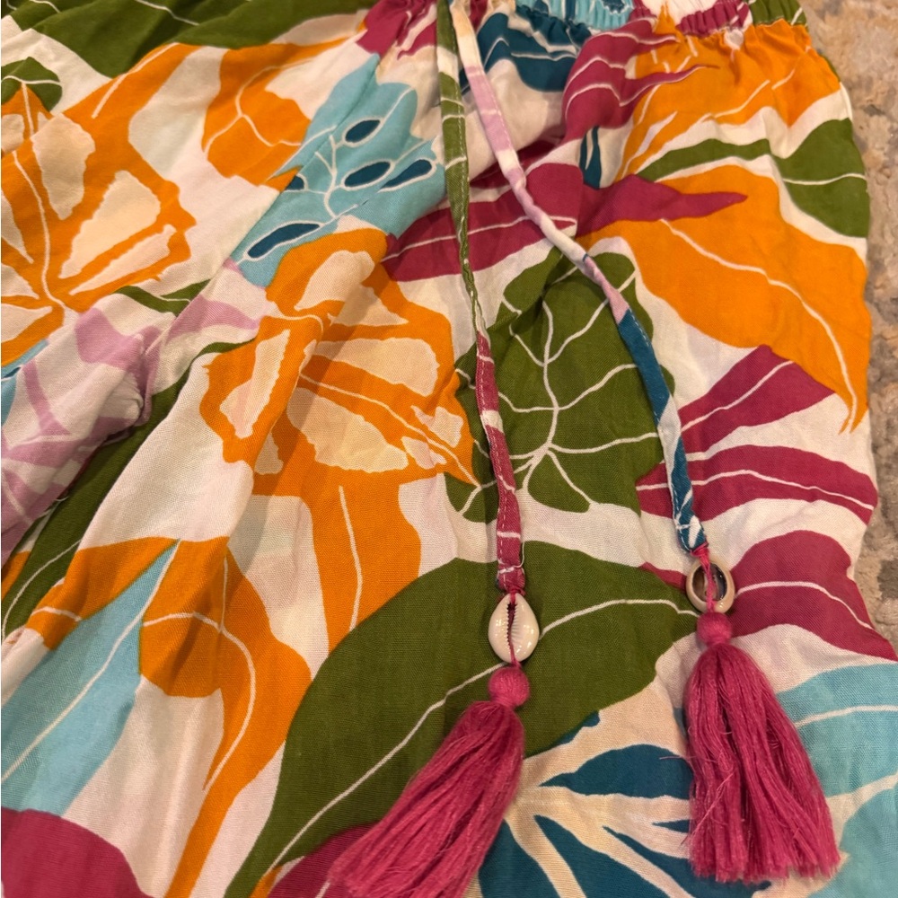 Tropical Floral Wide-Leg Women's Pants - Picture 2 of 4
